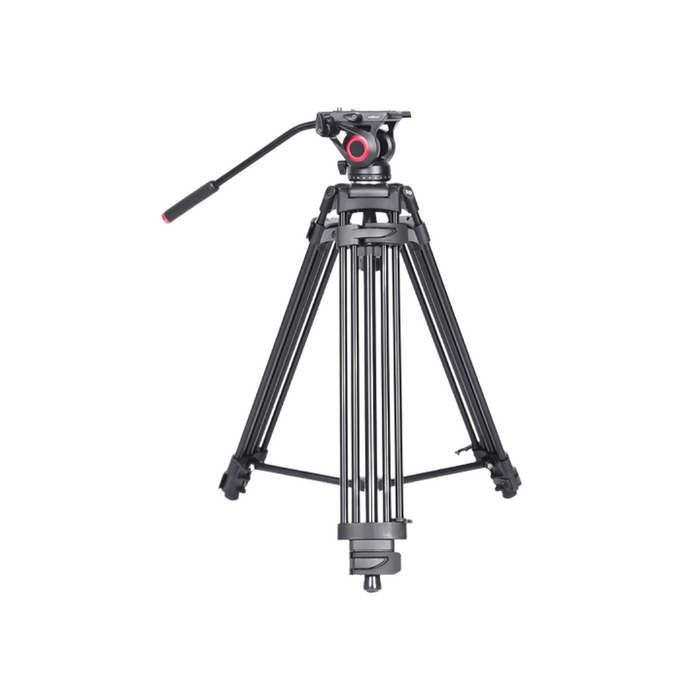 Miliboo MTT601A Professional Aluminum Tripod and Fluid Head with Mid-Level Spreader